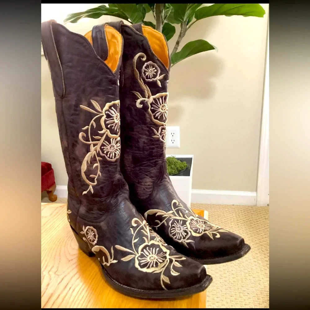 Old gringo floral embroidered cowgirl boots boho rodeo dancing  RTL $650 Vguc 8